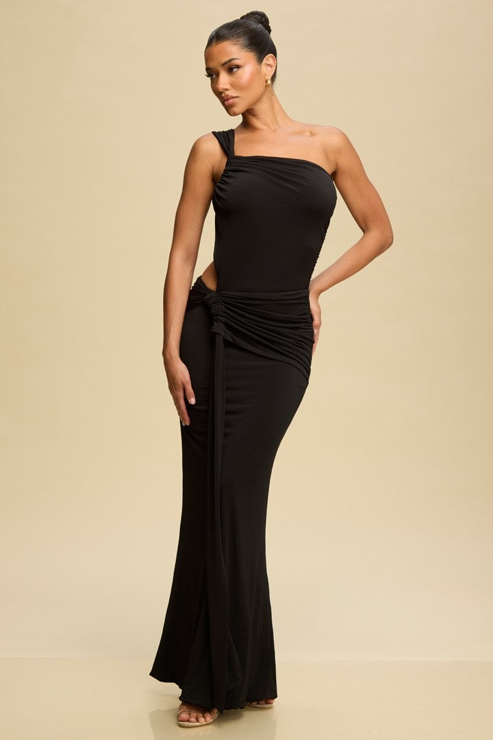 One Shoulder Slinky Maxi Dress
