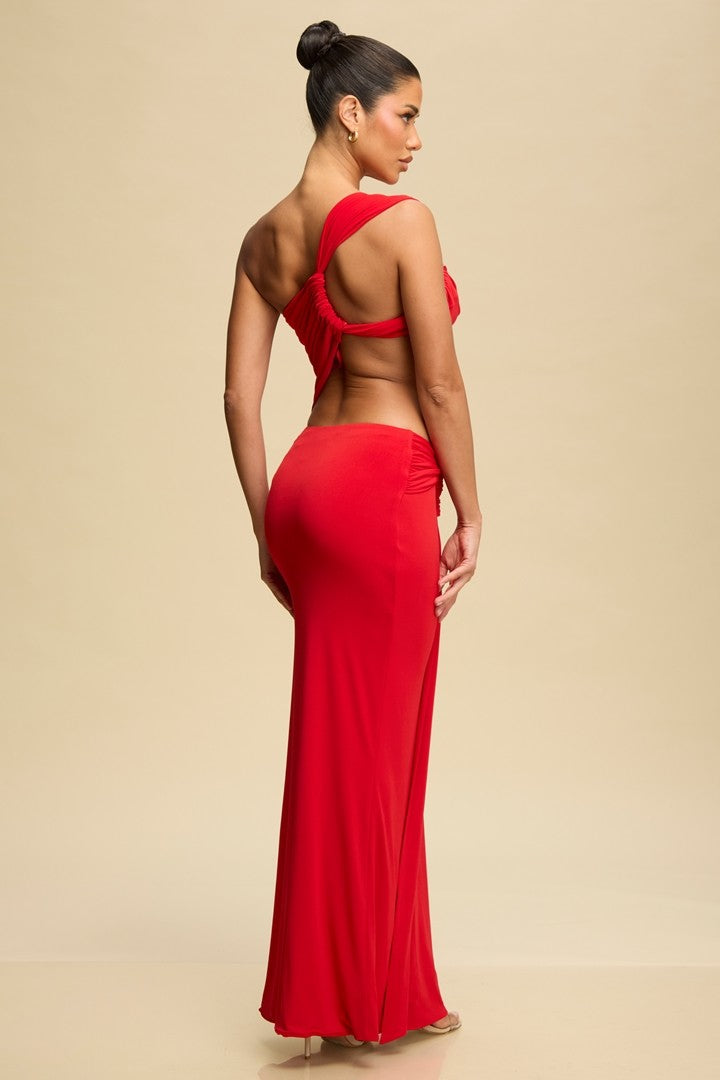 One Shoulder Slinky Maxi Dress