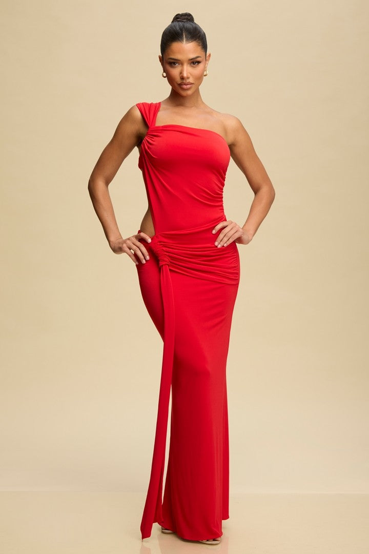 One Shoulder Slinky Maxi Dress