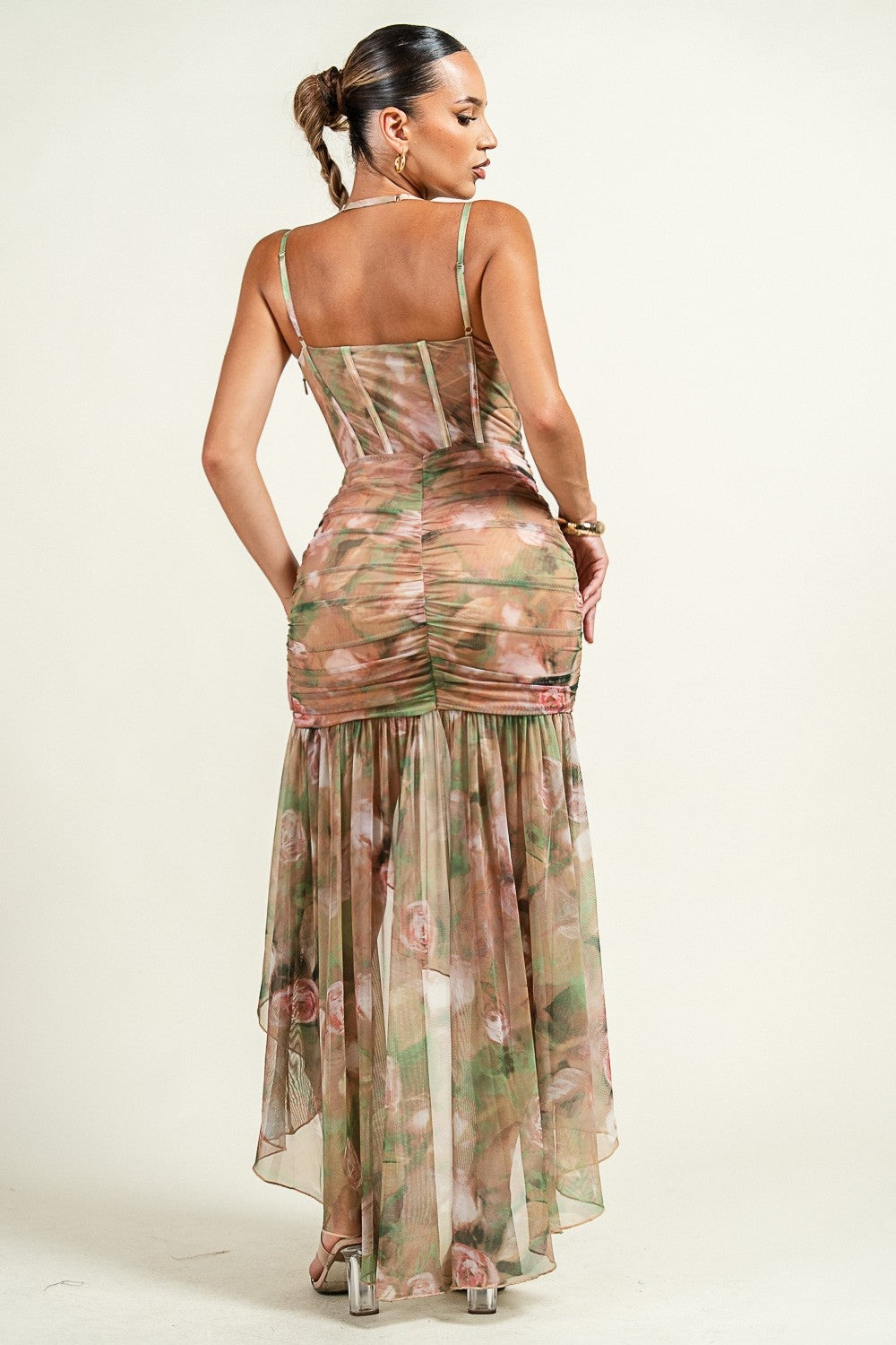 Sweetheart Neck Corset Floral Embroidery Mini Dress