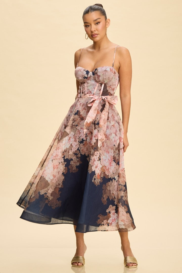 Fall Florals Midi Belted Dress ANNANDFRANCIS FASHIONLINE Fall Florals Midi Belted Dress ANNANDFRANCIS FASHIONLINE